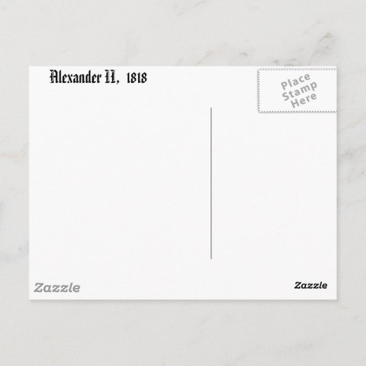 一八一八アレクサンダー ポストカード (裏面)