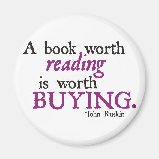 一冊の本読は価値があ買る マグネット (正面)