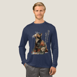 "一切皆変ず" 日本の着物の猫 トライブレンドＴシャツ