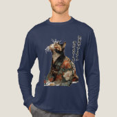 "一切皆変ず" 日本の着物の猫 トライブレンドTシャツ (正面)