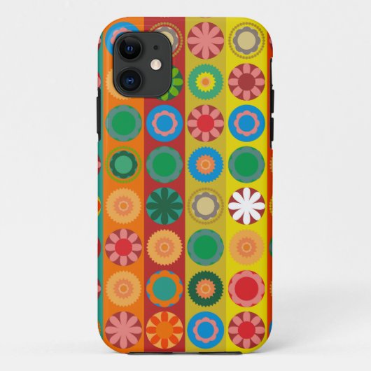 一列に並ぶフラワーパワー Case-Mate iPhoneケース (裏面)
