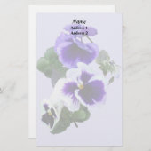 一列に並ぶ紫色のパネ結婚シー 便箋 (正面/裏面)