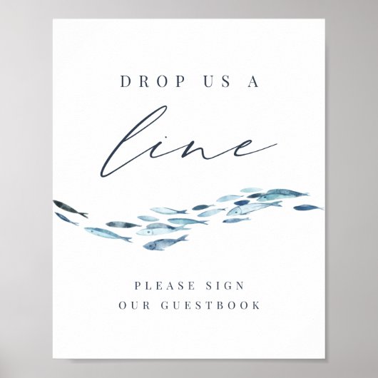 一列に並ぶ | 沿岸魚の口コミの看板 ポスター (正面)