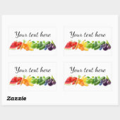 一列数々のに並んだ色の果物 長方形シール (シート)