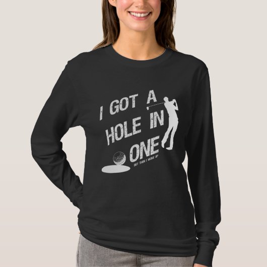 一動揺してつ得に穴が開いた Tシャツ (正面)