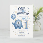 一匹の小さなモンスターボーイ 1歳の誕生日 招待状 (スタンド正面)