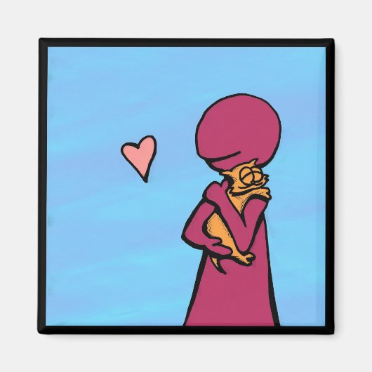 一匹の猫は抱擁が大好き マグネット (正面)