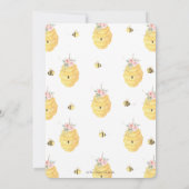 一匹の蜂に甘いピンクのフローラ1歳の誕生日 招待状 (裏面)