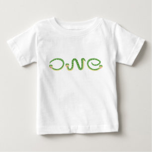 一匹の野生のベビーで目を引くヘビデザイン ベビーTシャツ