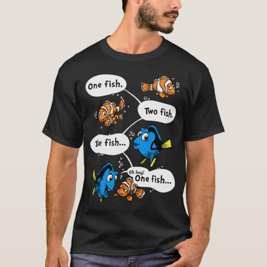 一匹の魚、青い魚 Tシャツ (正面)