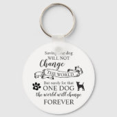 一匹救の犬が世界を変えることはない キーホルダー (正面)