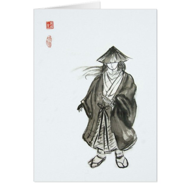 一匹狼の武士の空白のなカード (正面)