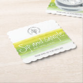 一口およびサンプルワインの試飲の紙のコースター ペーパーコースター (アングル)