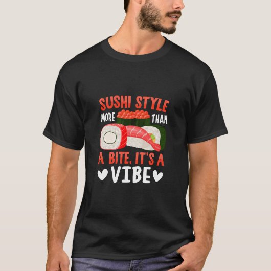 一口では収まらない寿司スタイル Tシャツ (正面)