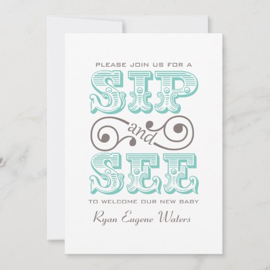 一口で見る新生児 招待状 (正面)