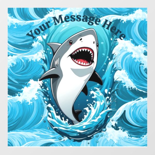 一口のサメを食べに私たちと一緒に ウィンドウサイン (シート)