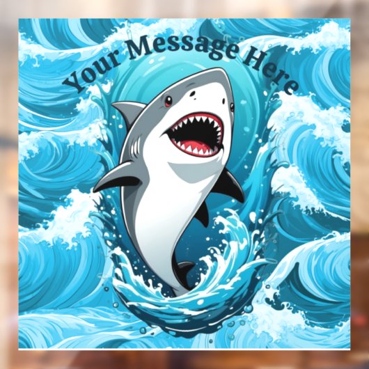 一口のサメを食べに私たちと一緒に ウィンドウサイン (シート2)