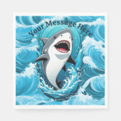 一口のサメを食べに私たちと一緒に スタンダードランチョンナプキン (正面)