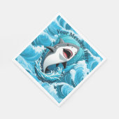 一口のサメを食べに私たちと一緒に スタンダードランチョンナプキン (角)