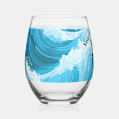 一口のサメを食べに私たちと一緒に ステムなしワイングラス (左)