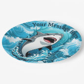 一口のサメを食べに私たちと一緒に ペーパープレート (アングル)