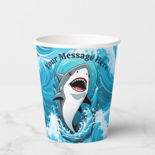 一口のサメを食べに私たちと一緒に 紙コップ (正面)