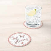 一口の一口のHoorayばら色の金ゴールドのパーティーのブライダルのバチェロレッテ ラウンドペーパーコースター (インサイチュ)