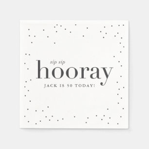 一口の一口のhooray誕生会のナプキン スタンダードカクテルナプキン
