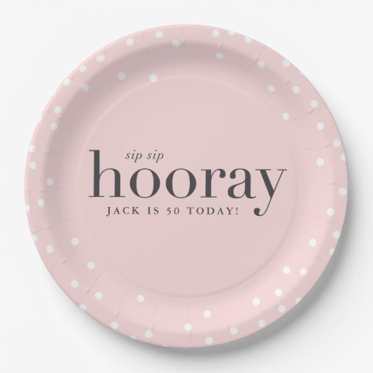 一口の一口のhooray誕生会の紙皿 ペーパープレート (正面)