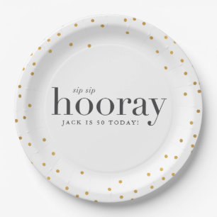 一口の一口のhooray誕生会の紙皿 ペーパープレート