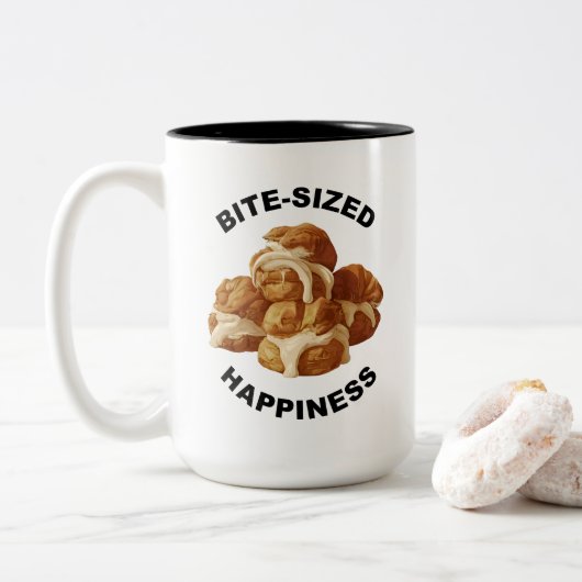 一口サイズのハピネス・プロフィテロールマグ ツートーンマグカップ (ドーナツ)