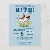 一口サメ少年の誕生日おもしろいパーティーに参加する ポストカード (正面)