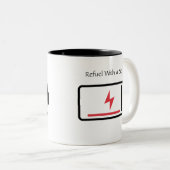 一口飲んで燃料を補給する ツートーンマグカップ (正面右)