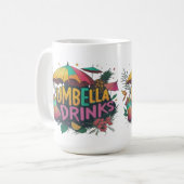 一口飲んで逃げる：傘の飲み物 コーヒーマグカップ (正面左)