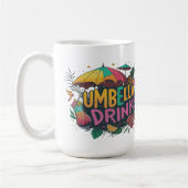 一口飲んで逃げる：傘の飲み物 コーヒーマグカップ (左)