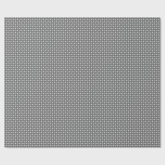 一周された水玉模様、白黒灰色 ラッピングペーパー (フラット)