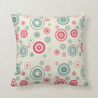 一周の赤及びターコイズ-モダンな枕 クッション