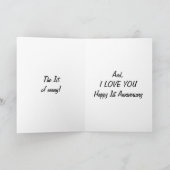 一周年記念のカップケーキのアイシング カード (内部)