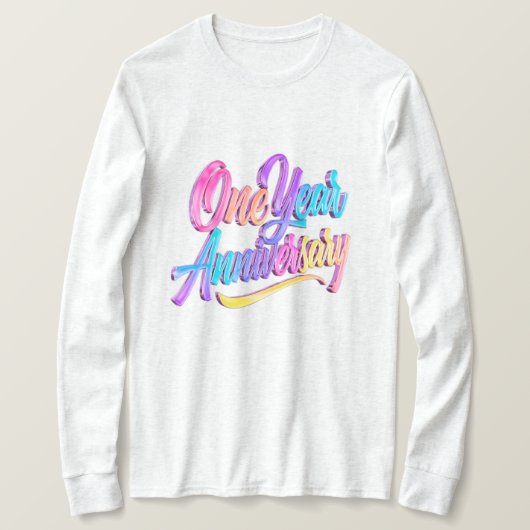 一周年記念ロングスリーブストップ Tシャツ (デザイン正面)