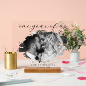 一周年記念結婚の一年 アクリルサイン (ウェディング)