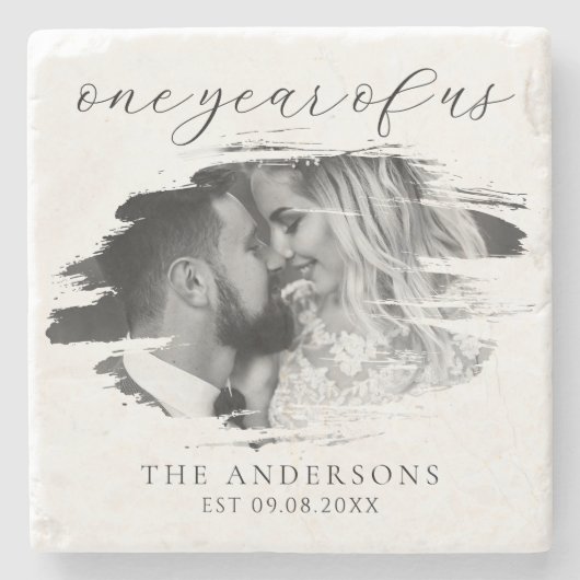 一周年記念結婚の一年 ストーンコースター (正面)