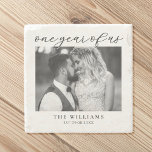 一周年記念結婚の一年 ストーンコースター<br><div class="desc">自分の写真カスタムを最初の記念結婚贈り物を作成する。自分シンプルの写真と自分の文字を追加してお気に入りの、パーソナライズする。</div>