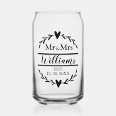 一周年記念結婚家名Est ガラス缶 (正面)