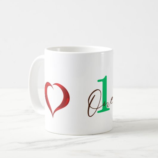 一周年記念 コーヒーマグカップ (正面左)