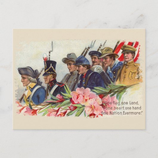 一国ヴィンテージ愛国的はがき ポストカード (正面)