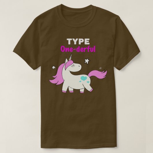 一型糖尿病ユニコーンT型一型糖尿病 Tシャツ (デザイン正面)