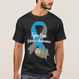 一型糖尿病認識度おもしろいスロットとリボンT Tシャツ