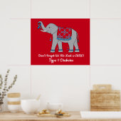 一型糖尿病象認識度と希望 ポスター (キッチン)