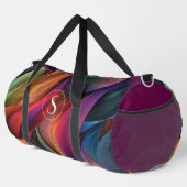 一夫一婦はっきりしたカラフル抽象芸術パターン ダッフルバッグ (右コーナー)