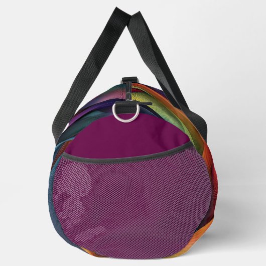 一夫一婦はっきりしたカラフル抽象芸術パターン ダッフルバッグ (右)